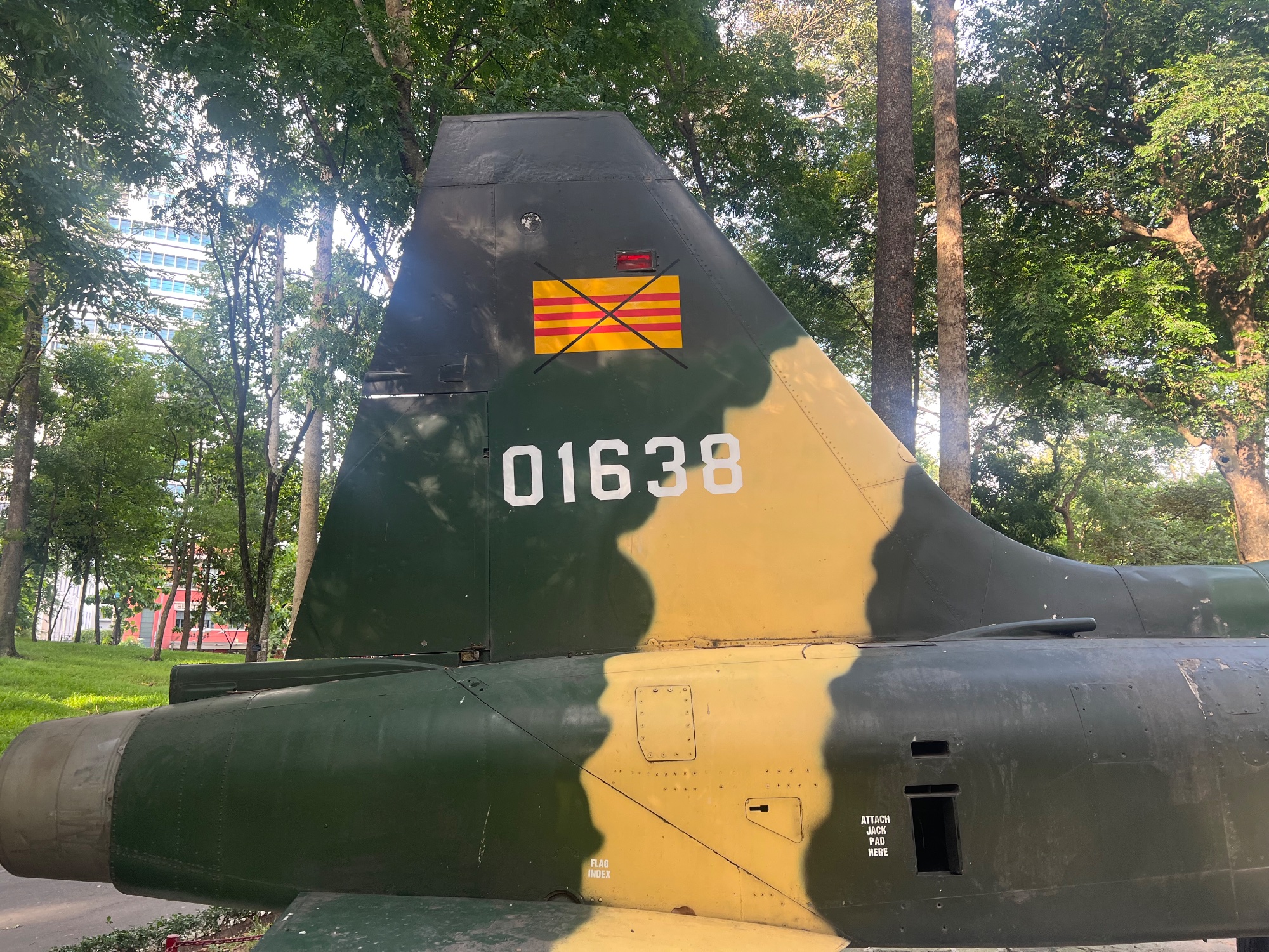 The flag of South Vietnam.